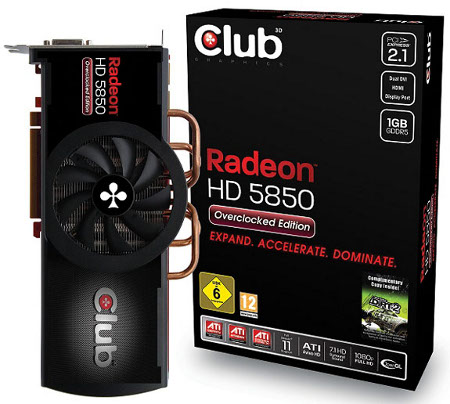 Zdjęcie: Karta graficzna Club 3D Radeon HD 5850 Overclocked Edition