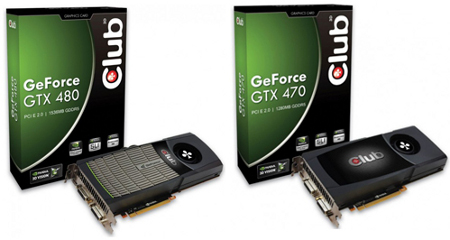 Zdjęcie: Karty graficzne Club 3D GeForce GTX 480 i GeForce GTX 470