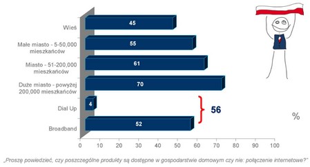 Ericsson: 56 proc. Polaków ma dostęp do Internetu w domu