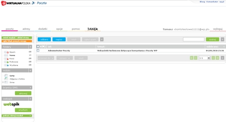 WP.pl jest najpopularniejszym serwisem pocztowym