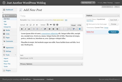 Wordpress 2.7