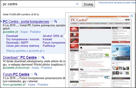 Google Instant Preview